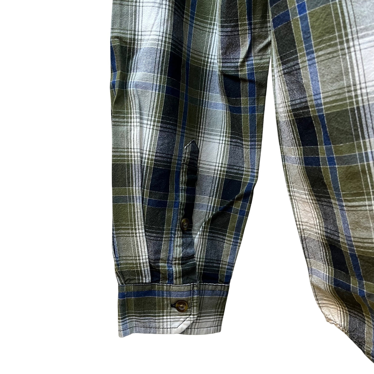 Carhartt Men's Green & Blue Plaid Button Up Shirt Relaxed Fit XL Tall Casual