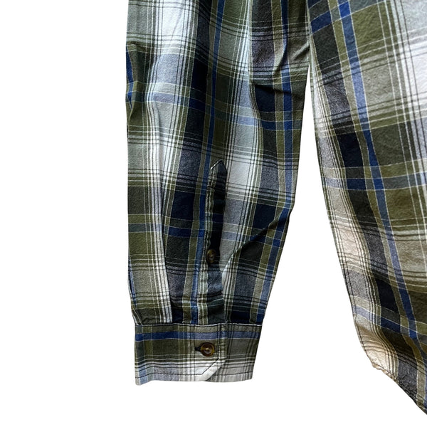 Carhartt Men's Green & Blue Plaid Button Up Shirt Relaxed Fit XL Tall Casual