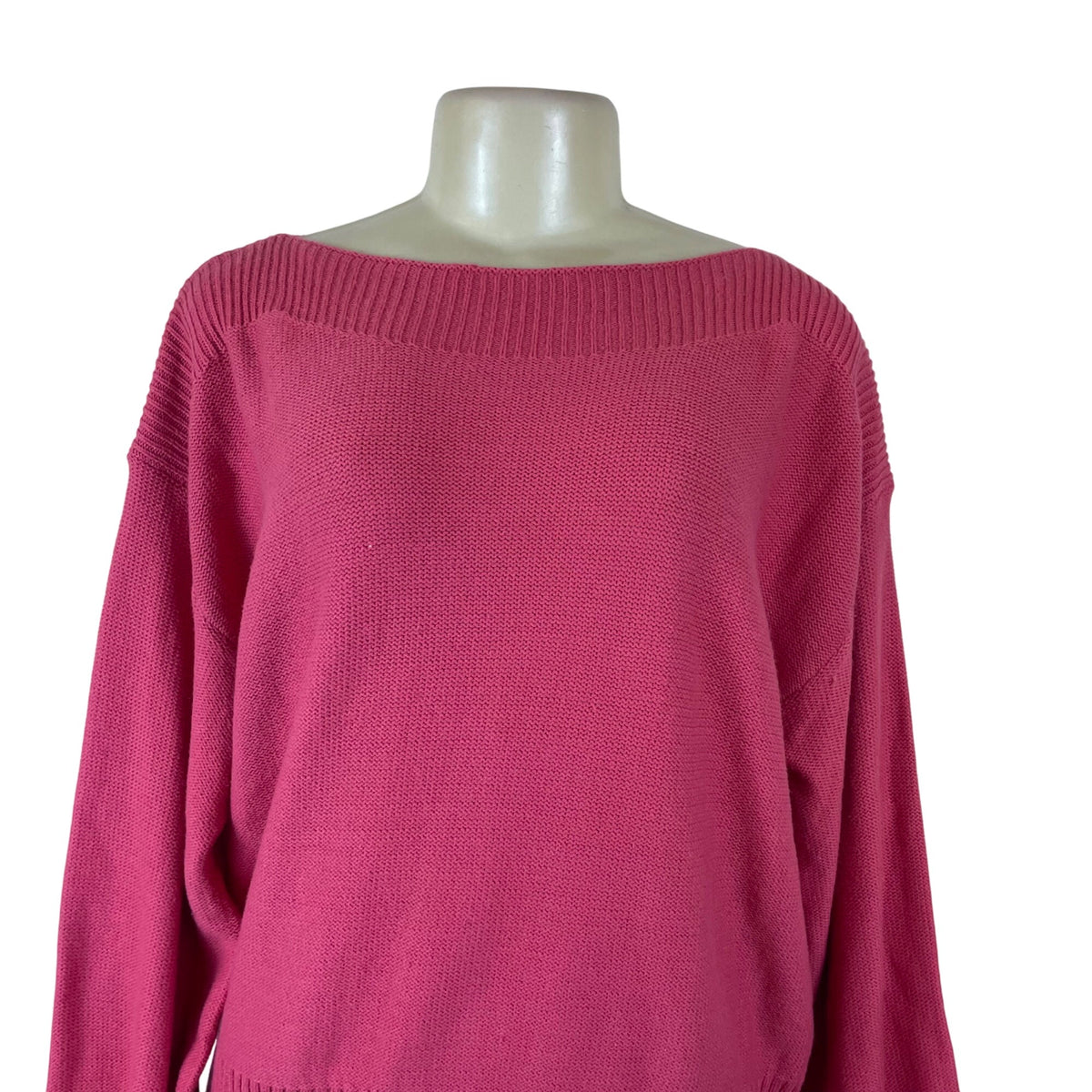 St Johns Bay Women's Pink Knit Open Neck Pullover Sweater Size XL - New