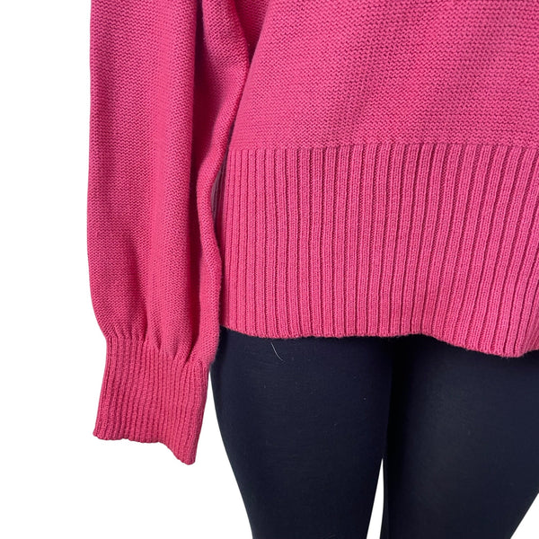 St Johns Bay Women's Pink Knit Open Neck Pullover Sweater Size XL - New