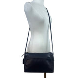 Vintage Coach Black Leather Adjustable Strap & Zipper Closure Crossbody Bag