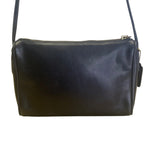 Vintage Coach Black Leather Adjustable Strap & Zipper Closure Crossbody Bag