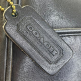 Vintage Coach Black Leather Adjustable Strap & Zipper Closure Crossbody Bag