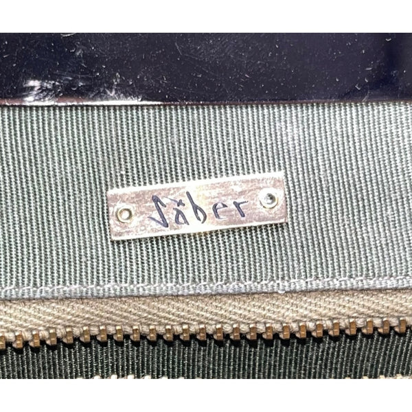 Saber Women’s Black Suede With Silver Metal Frame & Kiss Lock Closure Clutch Bag