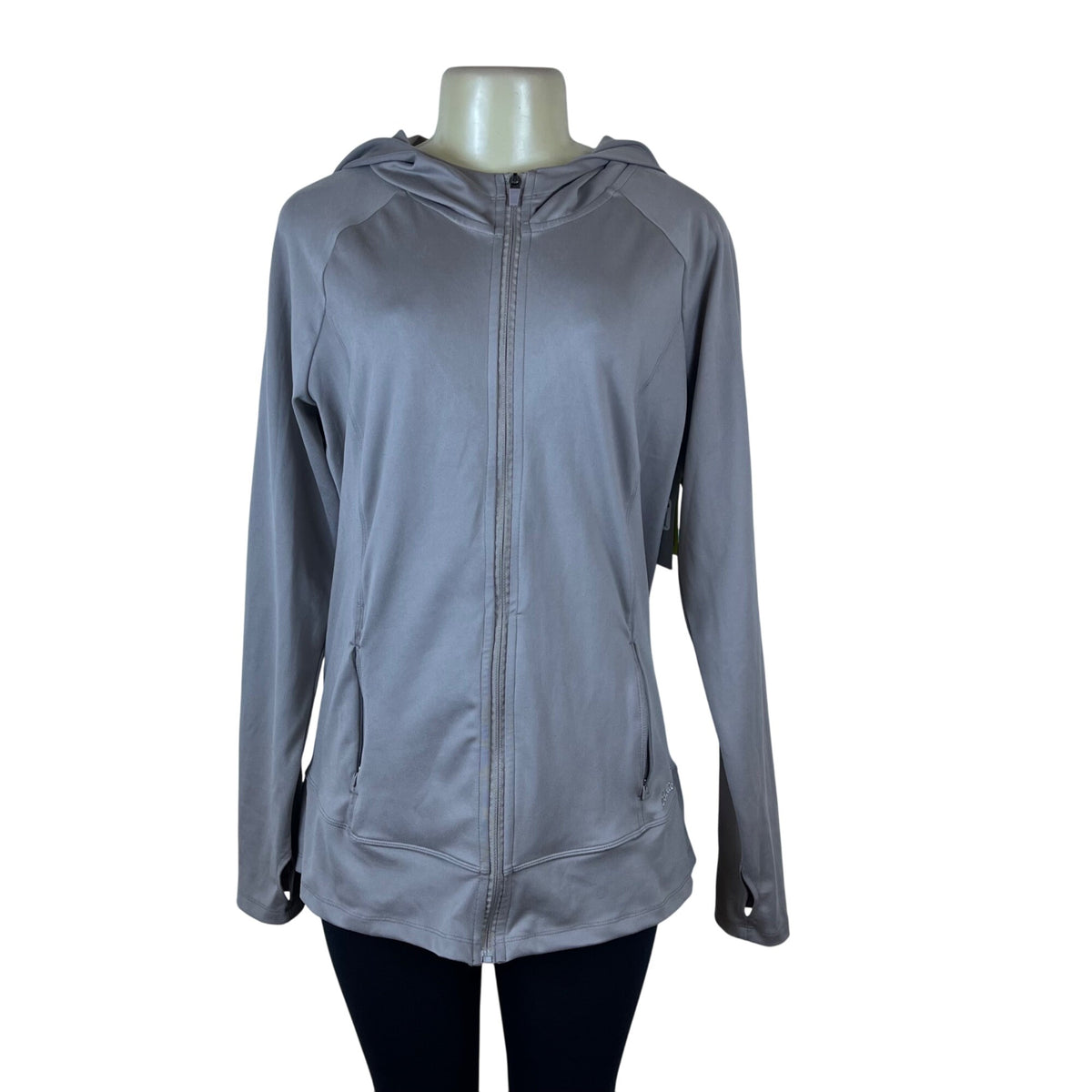 Eddie Bauer Women's Gray Polyester Full-Zip Hooded Jacket Activewear Sz XL - New