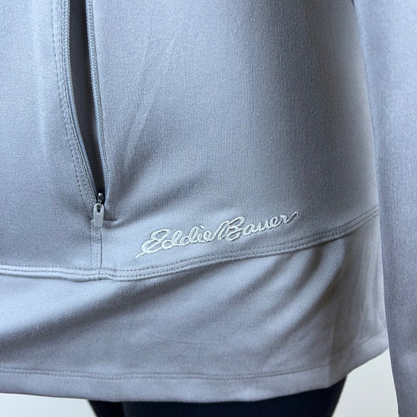 Eddie Bauer Women's Gray Polyester Full-Zip Hooded Jacket Activewear Sz XL - New