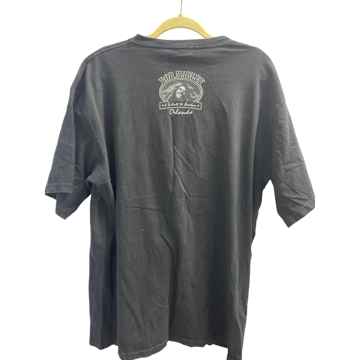 Universal Mens Black Bob Marley Graphic T-Shirt XL Cotton Music Tribute