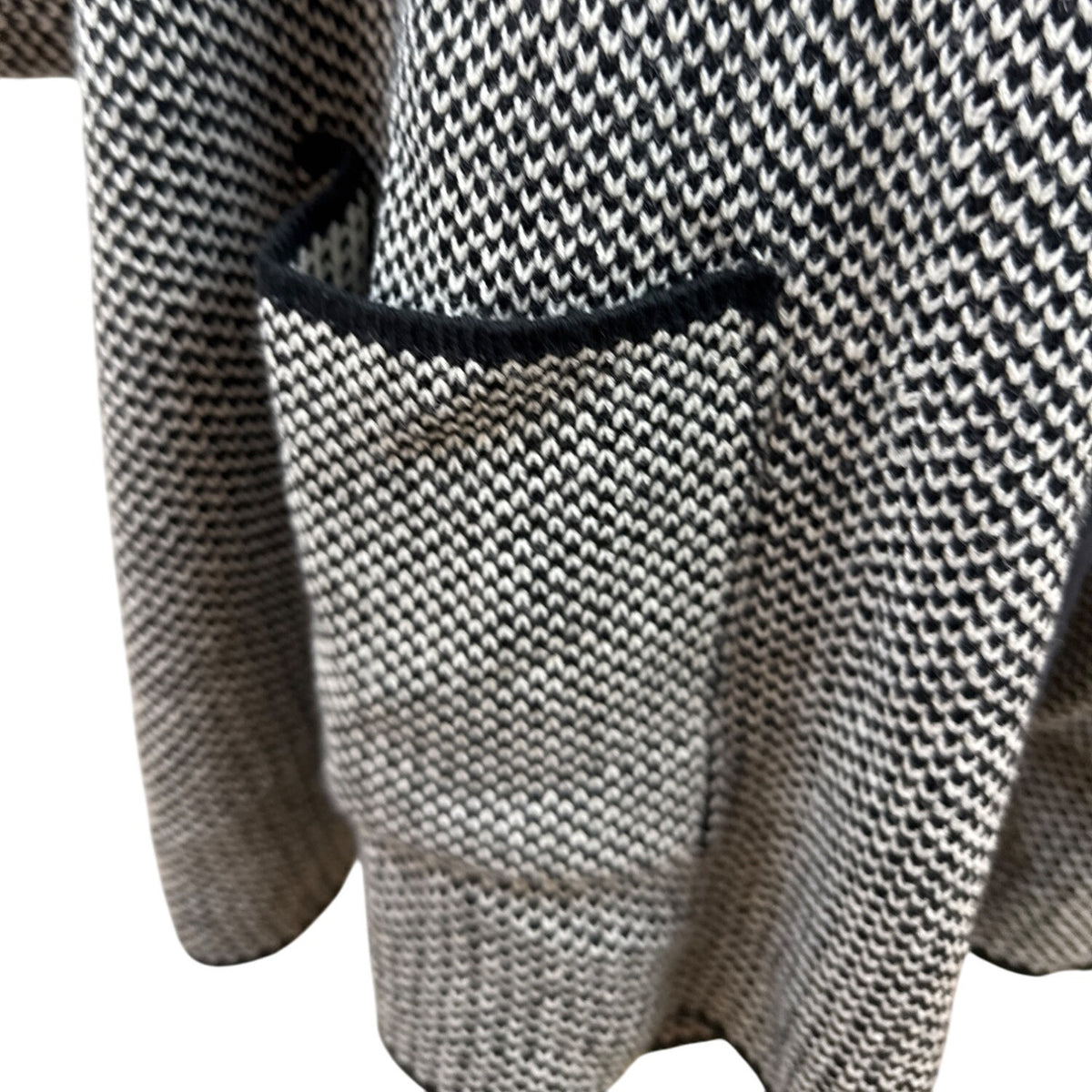 Cejon Black & White Open Front Poncho Cardigan W/ Pockets & Buckle Sz OSFM - New