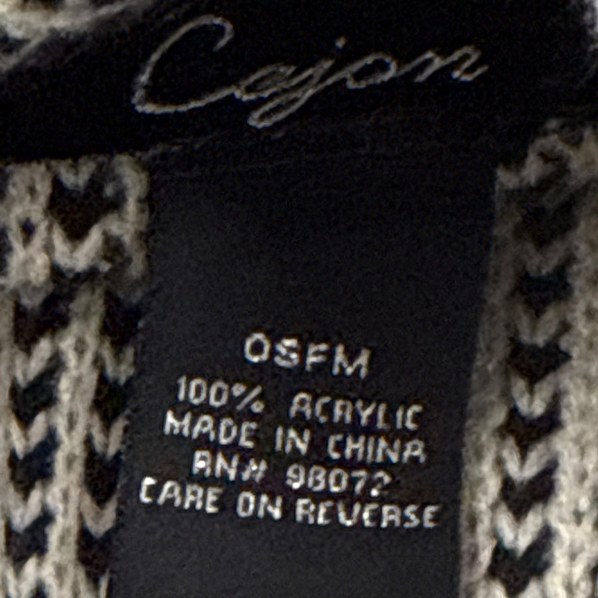 Cejon Black & White Open Front Poncho Cardigan W/ Pockets & Buckle Sz OSFM - New