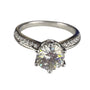 Sterling Silver Womens Moissanite Engagement Ring S925 Elegant Round Solitaire