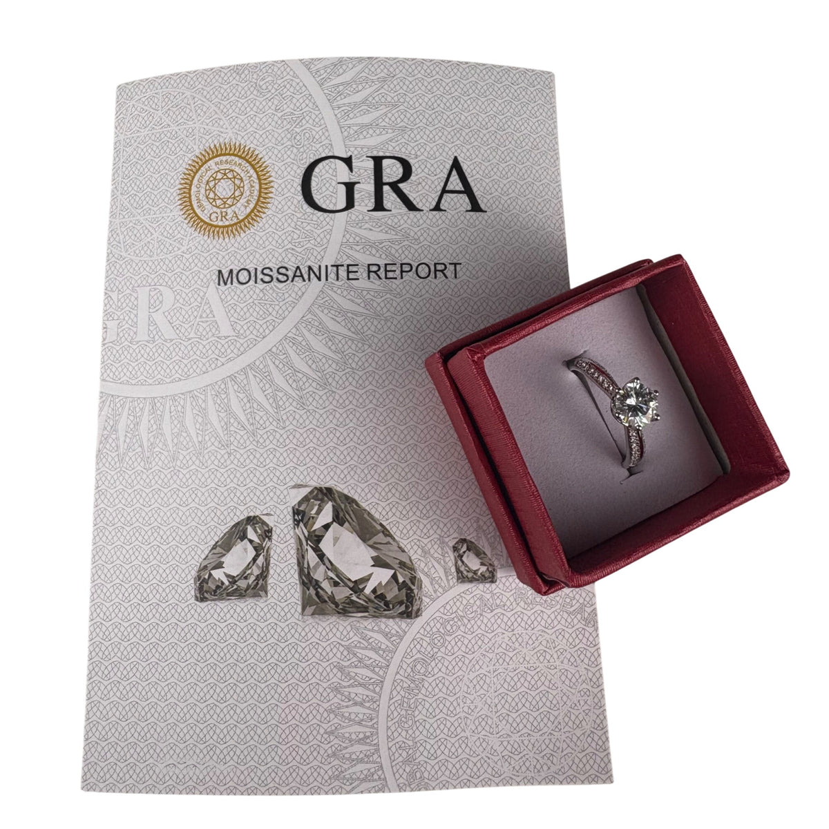 Sterling Silver Womens Moissanite Engagement Ring S925 Elegant Round Solitaire