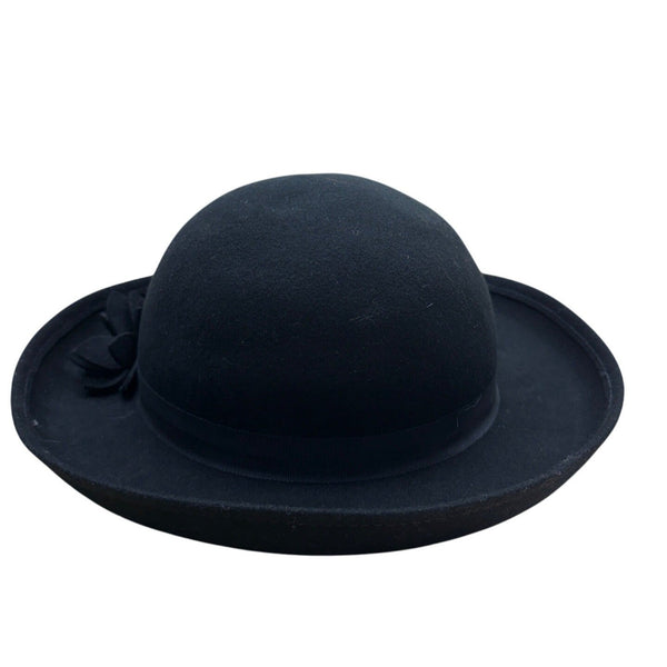 Liz Claiborne Black Wool Felt Bowler Hat for Women One Size
