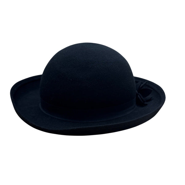 Liz Claiborne Black Wool Felt Bowler Hat for Women One Size
