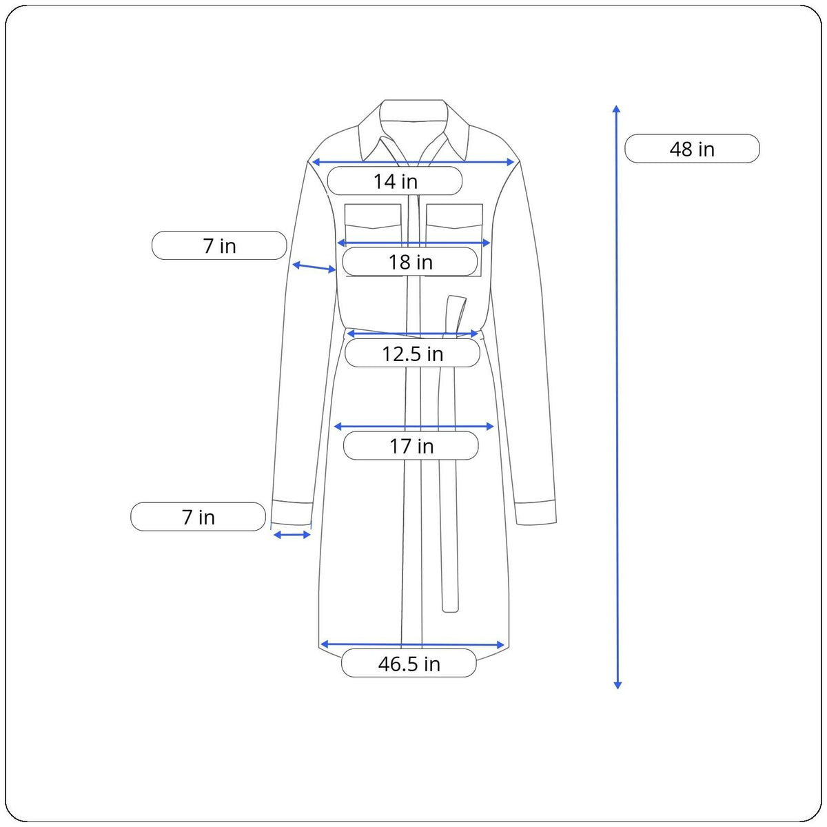 Maje Women’s Navy Shirt Dress Sz 2 (EUR 32) - NWT