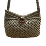 Marbella Women’s Beige Handmade Crochet Ring Detail Shoulder Bag Sz M