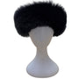 Aris Vintage 60s - 70s Black Knit Hat With Wool and Angora Rabbit Fur Trim