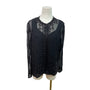 Jkara New York Black Beaded Sheer Long Sleeve Cardigan & Sleeveless Tank Set Sz M