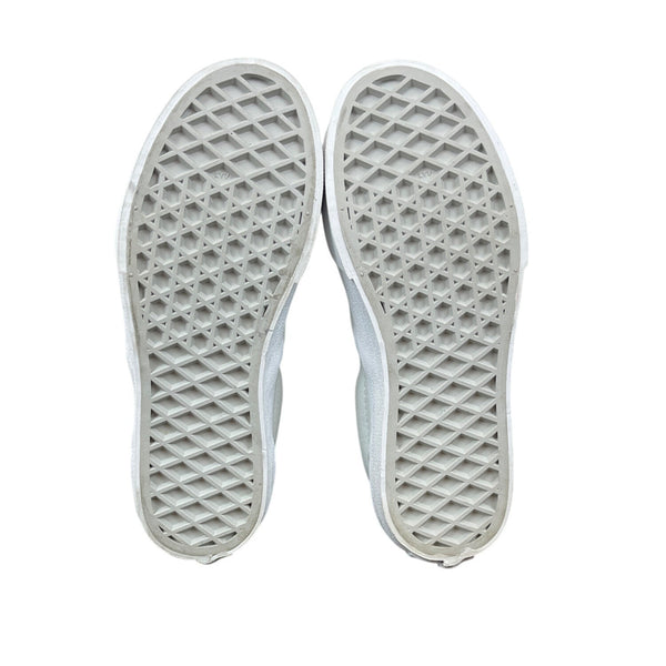 Vans Classic Slip-On All White Canvas Skate Kids Unisex Shoes Sz 7 - New