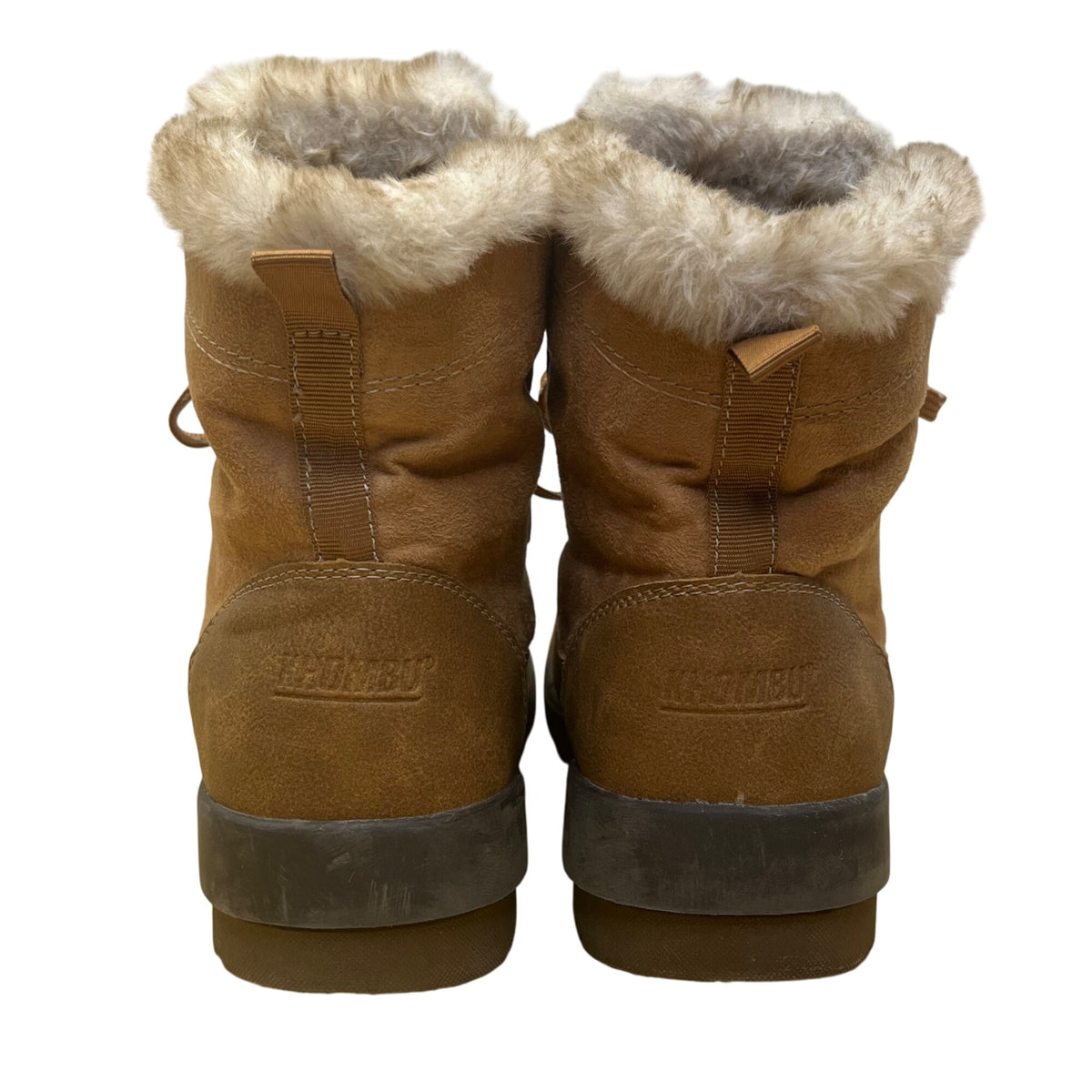 Khombu Women’s Brown Faux Fur Lace Up K Comfort Warm Winter Boots Size 6M