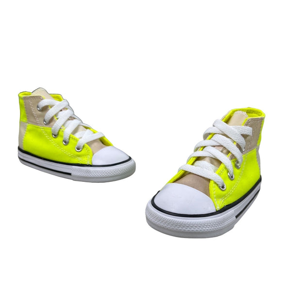 Converse Youth Boy's Yellow Chuck Taylor Uv Light Hi Top Sz 8 - NWOB