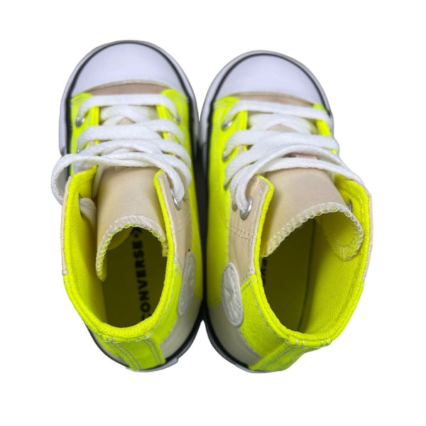 Converse Youth Boy's Yellow Chuck Taylor Uv Light Hi Top Sz 8 - NWOB