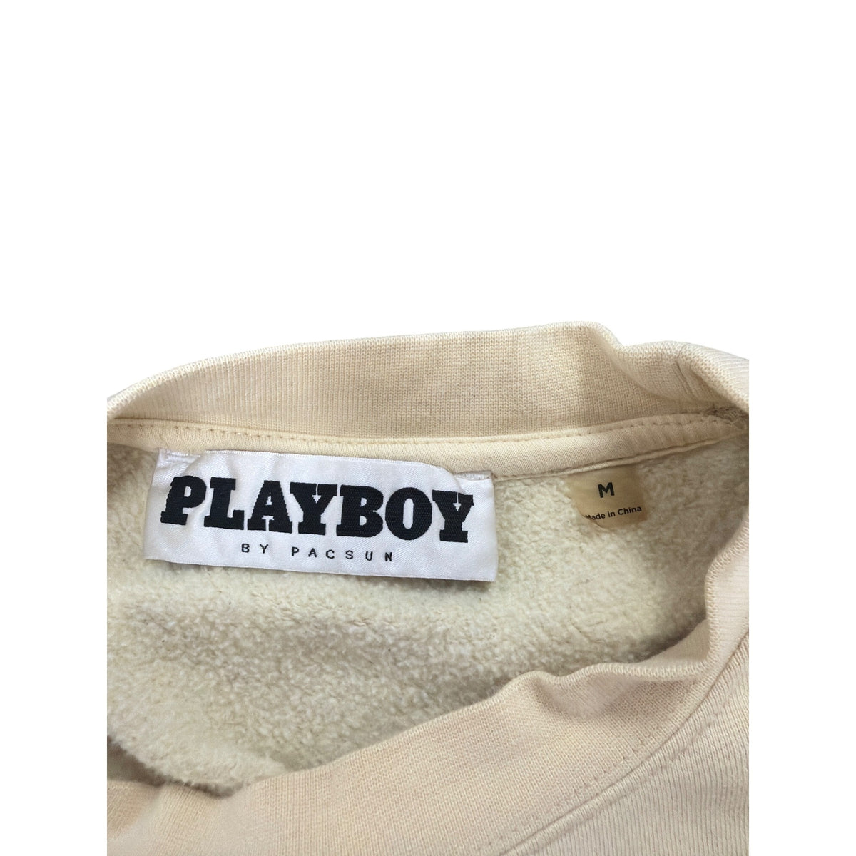 Playboy By Pacsun Mens Beige Cotton Blend Pullover Sweatshirt Medium Soft Casual Playboy By Pacsun Mens Beige Cotton Blend Pullover Sweatshirt Medium Soft Casual