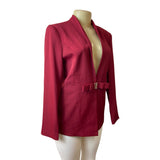 Modful Women's Red Tied Blazer with Rihnstone Belt Strap Sz XS - NWT