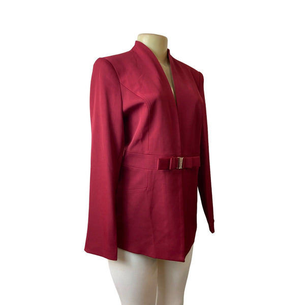 Modful Women's Red Tied Blazer with Rihnstone Belt Strap Sz XS - NWT