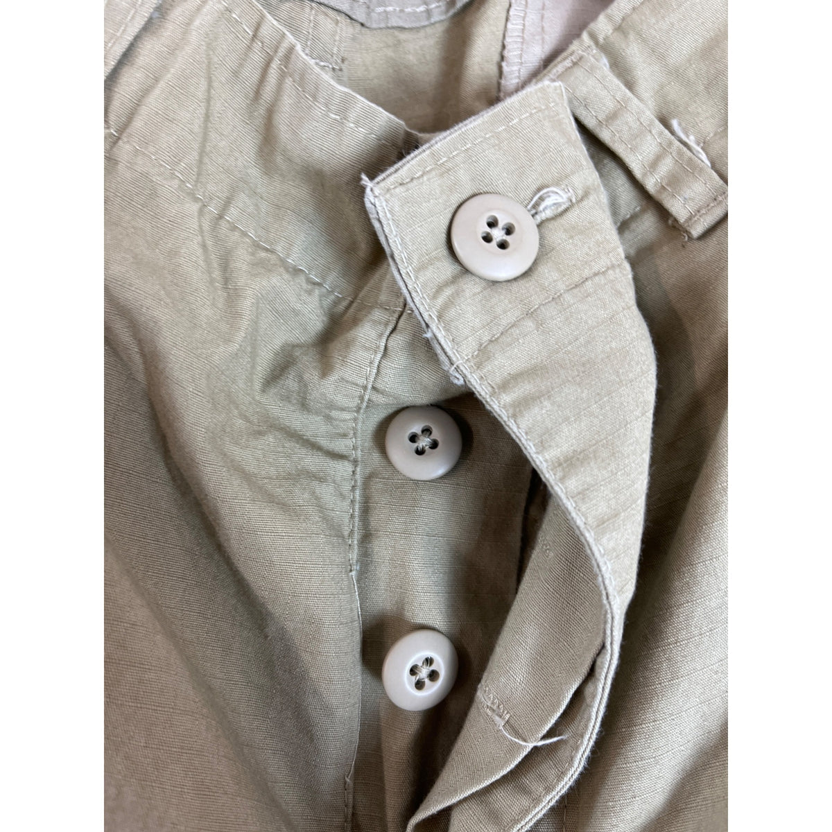 Military Issued Brown Cargo Pants Adjustable Waist & Button Fly Sz Meduim-Long