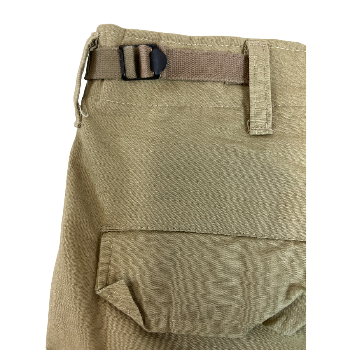 Military Issued Brown Cargo Pants Adjustable Waist & Button Fly Sz Meduim-Long
