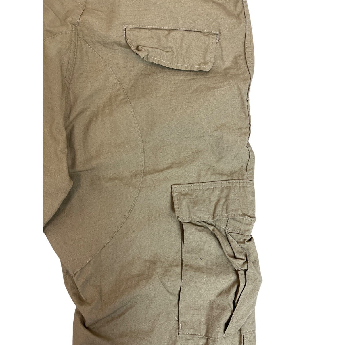 Military Issued Brown Cargo Pants Adjustable Waist & Button Fly Sz Meduim-Long