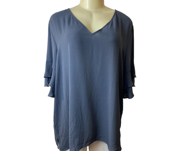 Loft Women's Grey Flowy T-Shirt Sz XL