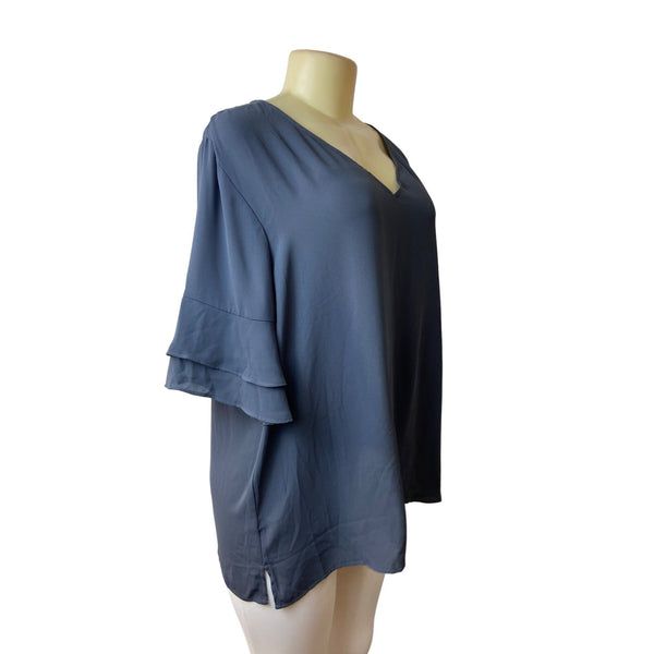 Loft Women's Grey Flowy T-Shirt Sz XL