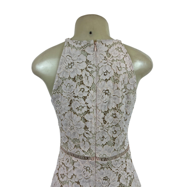 Vince Camuto Sleeveless Lace Halter Sheath Dress With Floral Pattern Size 6