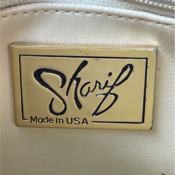 Vintage 80s Shariq Women's White Ivory Faux Reptile Skin Crossbody Bag Sz S
