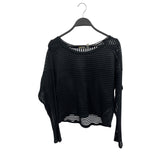 Zella Black Long-Sleeve Sheer Mesh Striped Top S