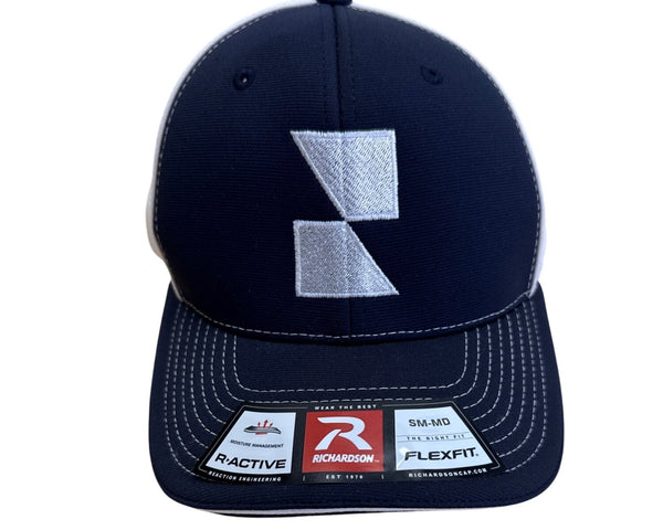 Richardson R-Active Navy & White Mesh Flexfit Hat Size SM-MD