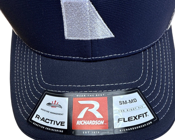 Richardson R-Active Navy & White Mesh Flexfit Hat Size SM-MD