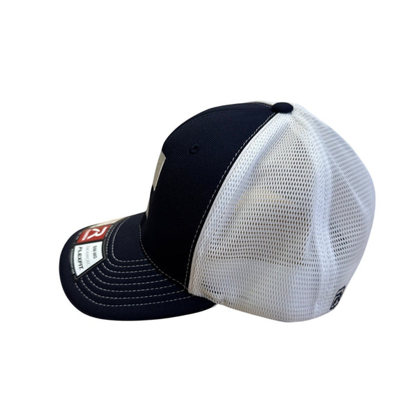 Richardson R-Active Navy & White Mesh Flexfit Hat Size SM-MD
