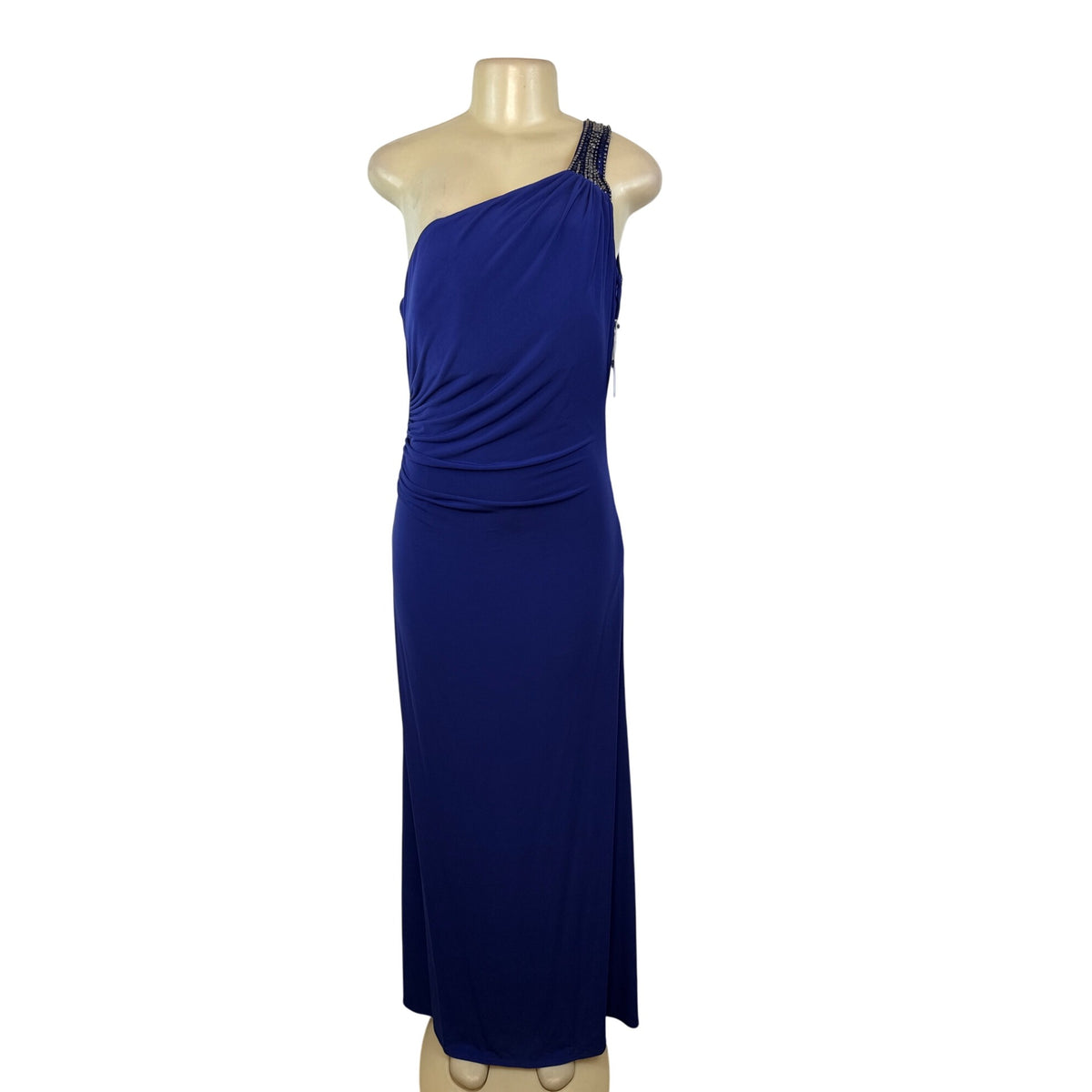 Laundry Women’s Royal Blue Gown With Beaded Asymmetrical Torso Size 10 - New