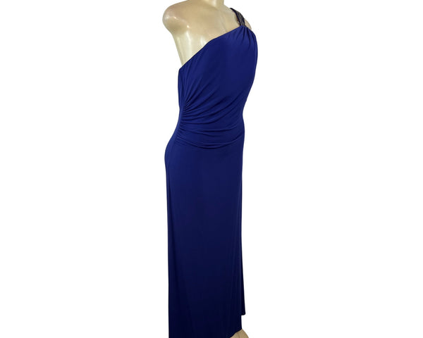 Laundry Women’s Royal Blue Gown With Beaded Asymmetrical Torso Size 10 - New