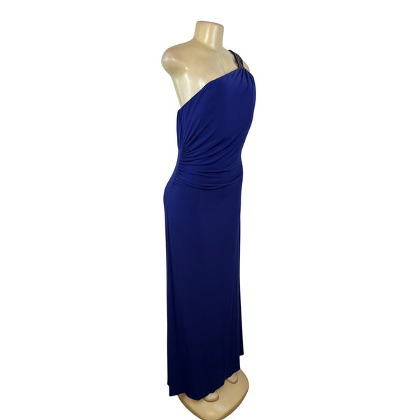 Laundry Women’s Royal Blue Gown With Beaded Asymmetrical Torso Size 10 - New