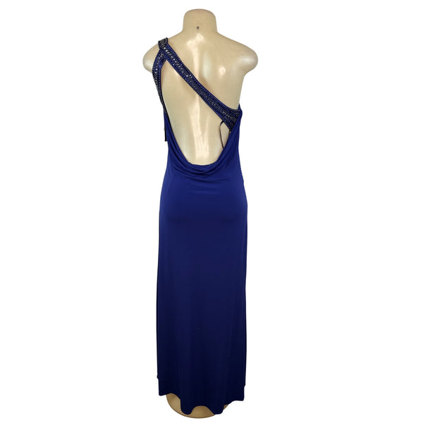 Laundry Women’s Royal Blue Gown With Beaded Asymmetrical Torso Size 10 - New