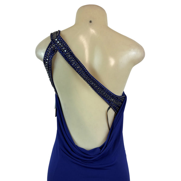 Laundry Women’s Royal Blue Gown With Beaded Asymmetrical Torso Size 10 - New