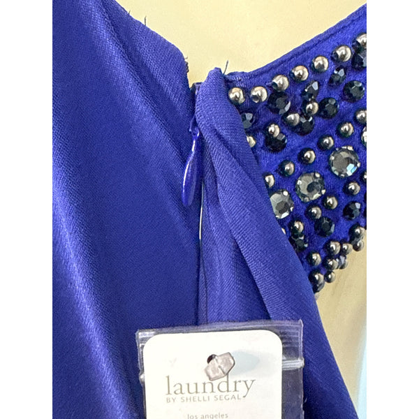 Laundry Women’s Royal Blue Gown With Beaded Asymmetrical Torso Size 10 - New