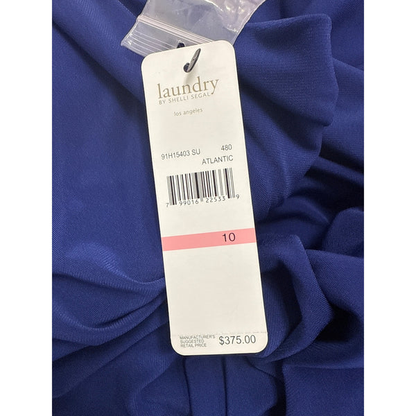 Laundry Women’s Royal Blue Gown With Beaded Asymmetrical Torso Size 10 - New