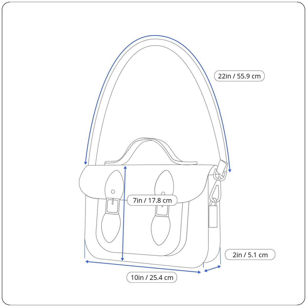 Fossil Women’s Blue Leather Adjustable Strap Dual Front Pockets Crossbody Bag
