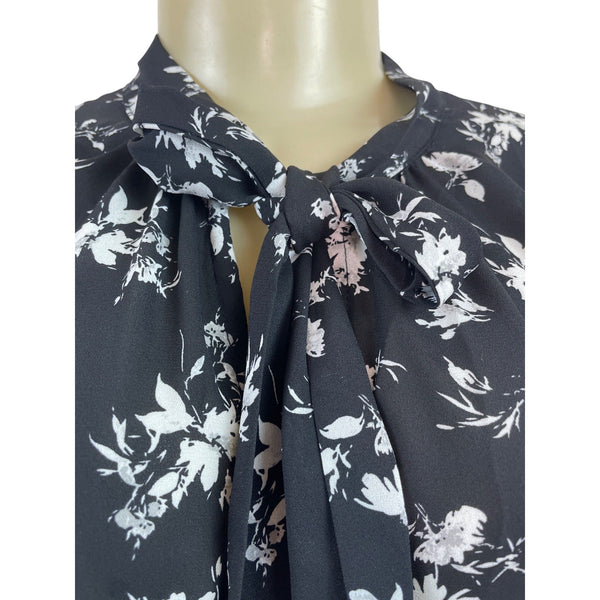 Torrid Women’s Cold Shoulder Floral Print Blouse With Tie Neck Tie Size 1 - New