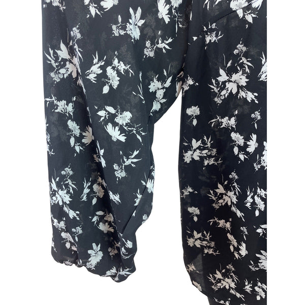 Torrid Women’s Cold Shoulder Floral Print Blouse With Tie Neck Tie Size 1 - New