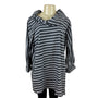 Tulip Women's Black & White Striped Long Sleeve Tunic Top Size L